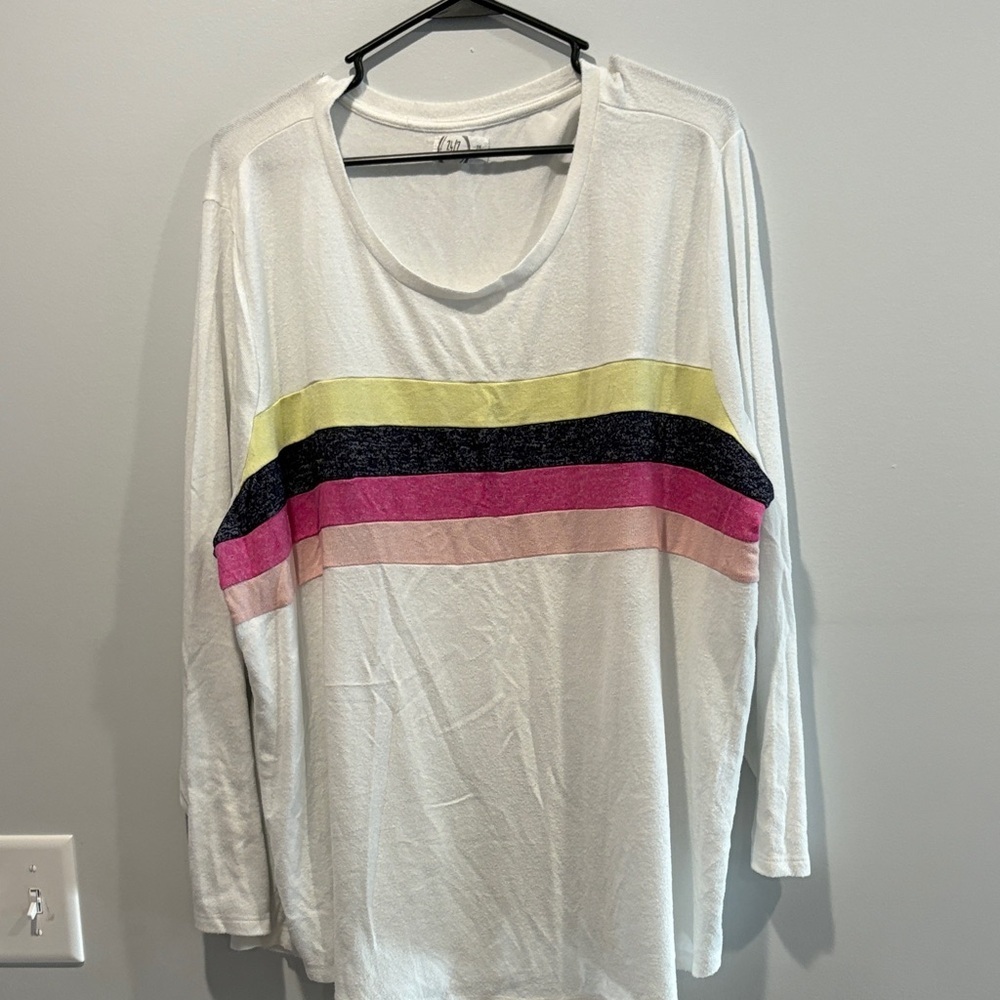 Stylish Long Sleeve Top with Vibrant Stripes